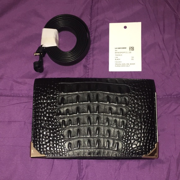 Alexander Wang Black Prisma Skeletal Double Biker Calf Leather Crossbody… - Picture 1 of 9